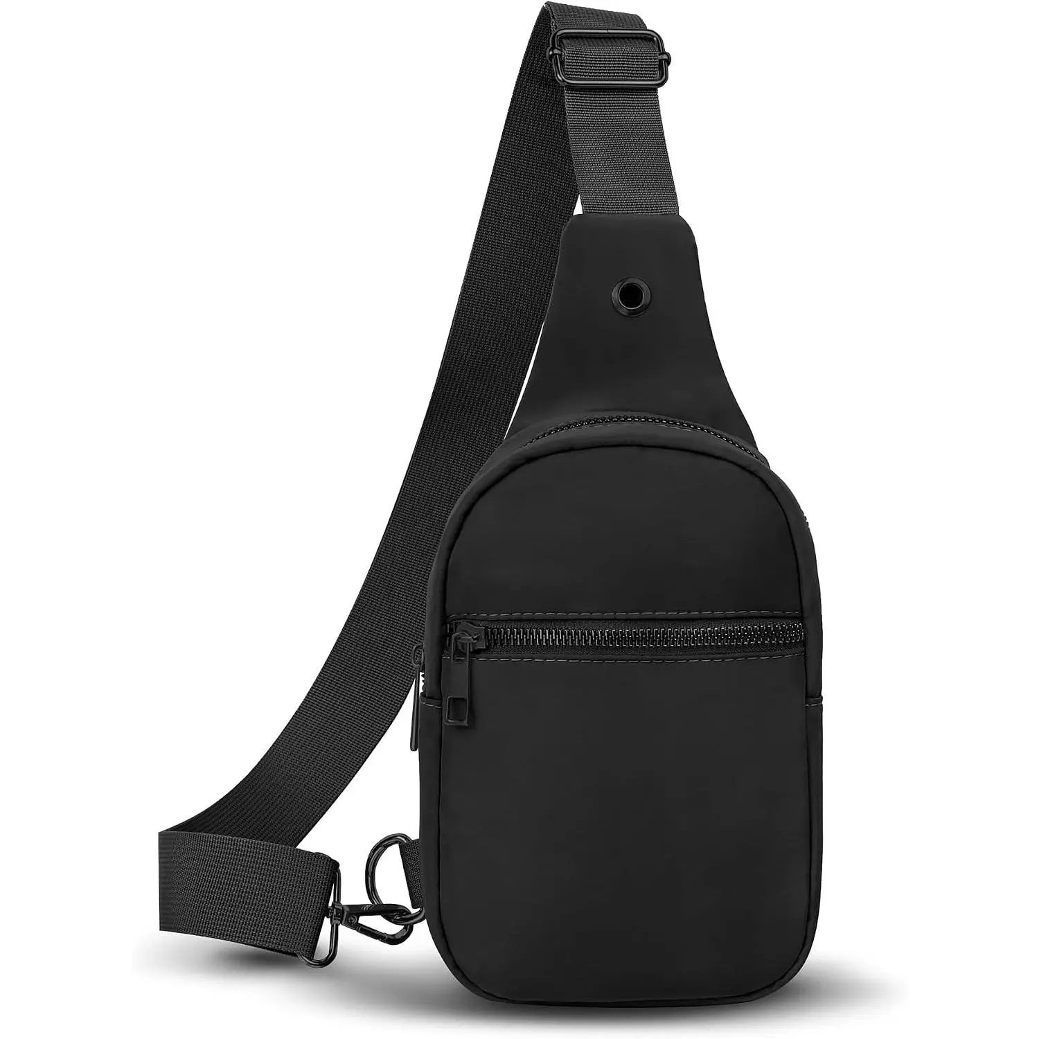 Large Sling Bag For Men Crossbody Bags For Women and Men Chest Bag with Ajustable Strap Black Zipper Black