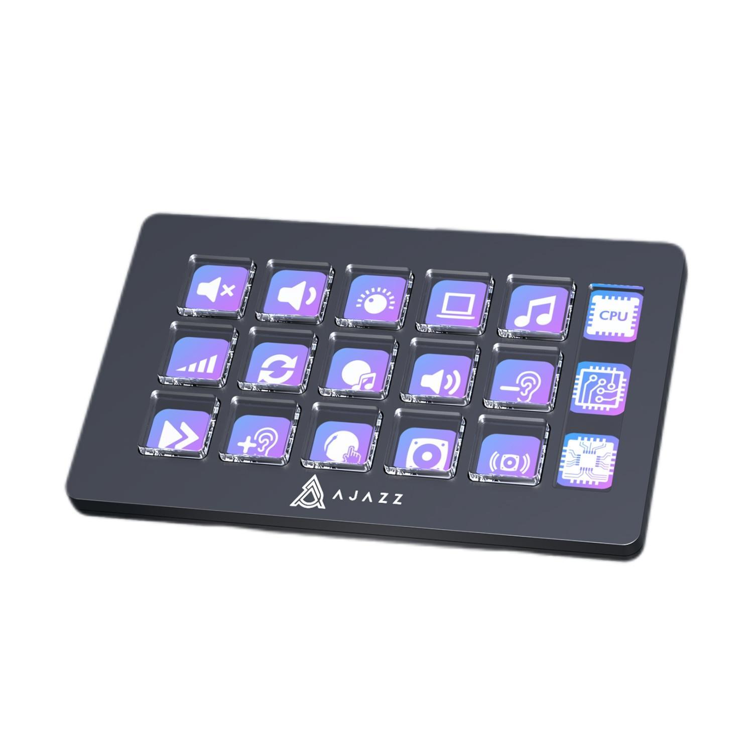 AJAZZ AKP153 Streaming Console Button Customization Programming Operation Feedback Sensitivity Enhances Work Creation Efficiency Compatible with Win/Mac Office Live Streaming Multi Scene Application