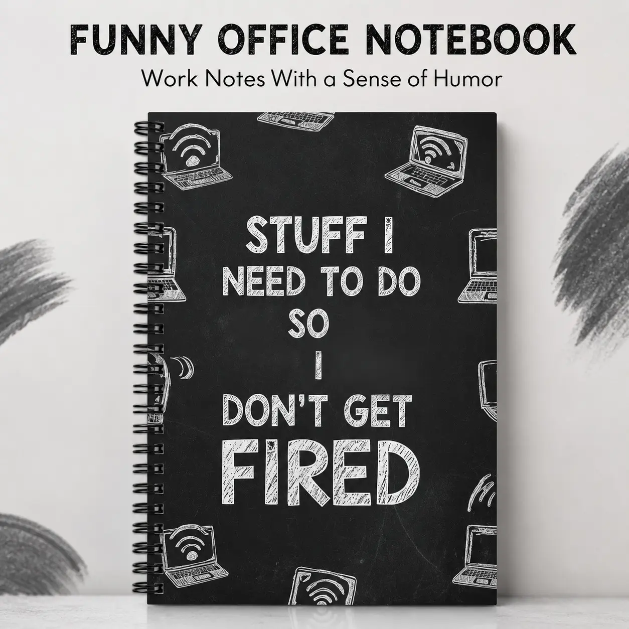 1 PC Funny Office Spiral Notebook with Workplace Humor, Productivity Planner, To Do List Notebook & Journal for Work School Home, 100gsm Lined Thick Paper, Coil Bound Notepad Lay-Flat Design, Creative Practical Gift for Coworkers Boss Friends