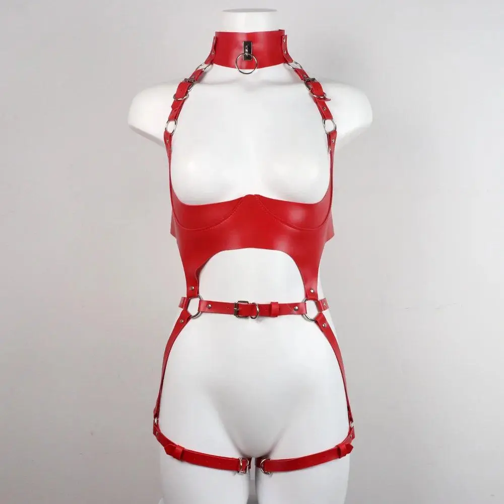 Women Sexy Sex Bondage Body Harness Belt Pu Leather Lingerie Bdsm Thigh Garter Belt Gothic Clothing Festival Rave Outfit