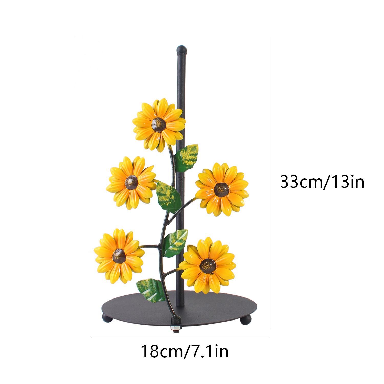 Sunflower Design Paper Towel Holder, 1 Box Iron Paper Towel Storage Rack, Roll Paper Holder, Home Decor for Kitchen Bathroom