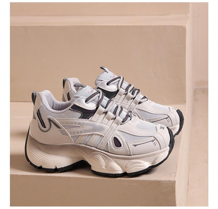 2026 Four-Season Thick-Soled Student Dad Shoes for Women, Mesh Breathable Sneakers, Versatile Fashionable Ugly-Cute Dirty Retro Super Cool Trendy Unisex Shoes