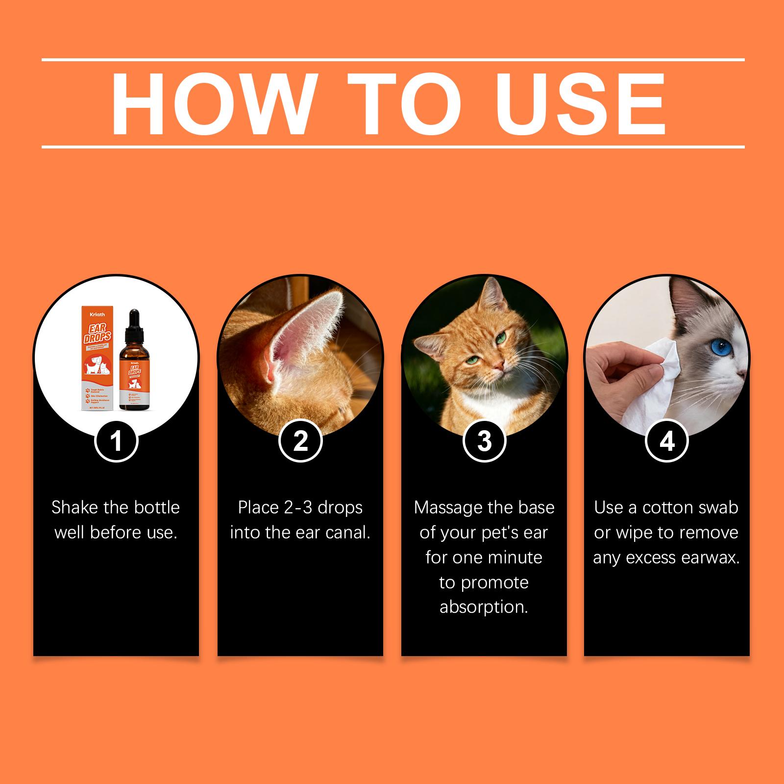 Kriath Pet Ear Care Agent With A Mild Formula Cleans The Ear Canal And Keeps The Ears Fresh. Daily Care Agent