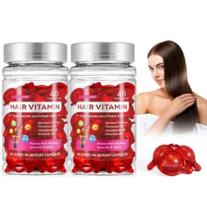 2 Box 80 Pcs Hair Treatment Serum Oil Capsules Enriched with Moroccan Macadamia Avocado Oils Vitamins A C E Pro B5 Leave-in Molecular Repair Serum for Dry Damaged Hair