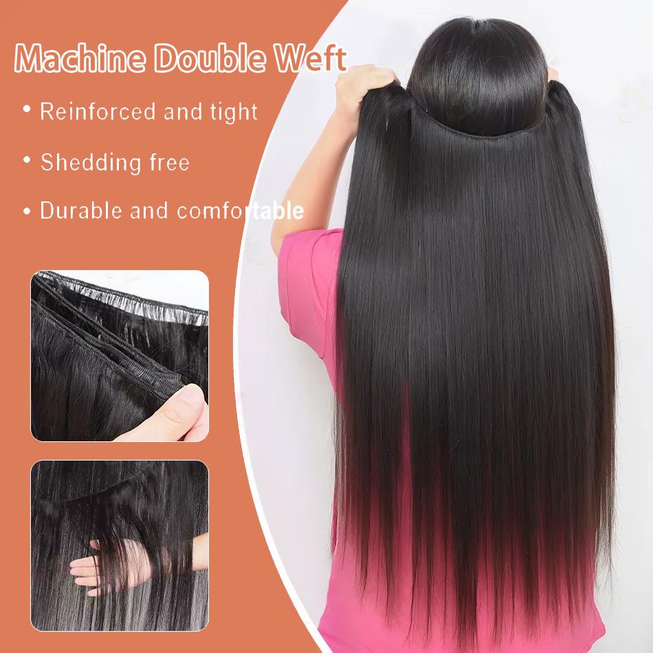 18 36 Inch Raw Virgin Unprocessed  Human Hair Extensions 12A Bone Straight 1 2 3 4 Bundles Double Weft Bulk Braiding Hair
