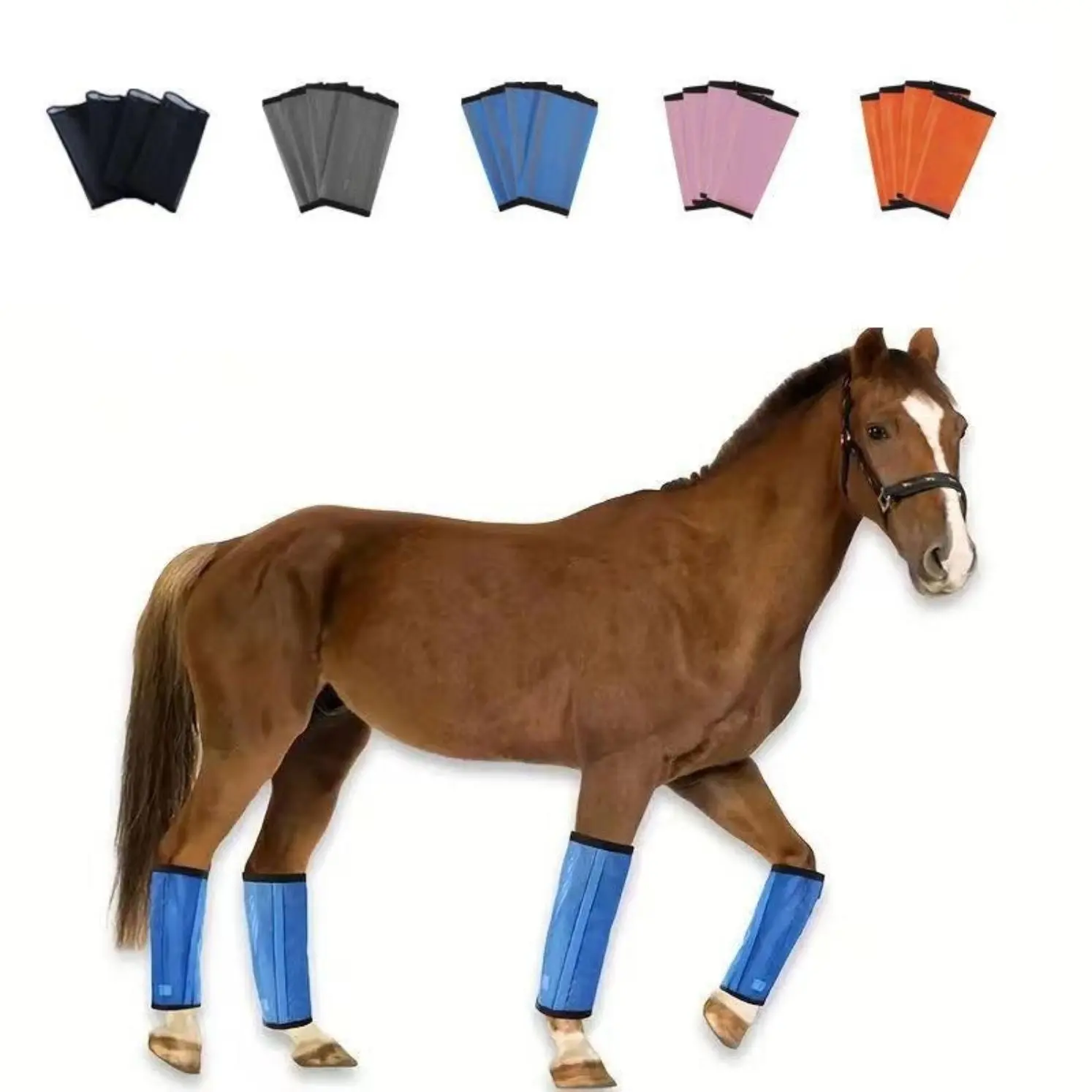 Professional Equestrian Leg Protection Gear, Breathable Mesh Horse Fly Boots, Anti-Mosquito & Anti-Fly Horse Leg Wraps, Protective Horse Fetlock Guards for Preventing Injury & Insect Bites