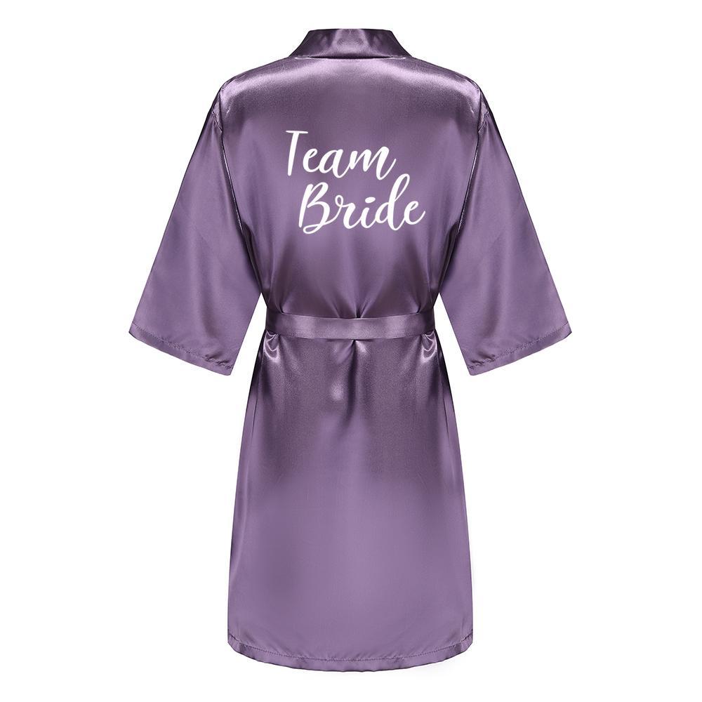 Wedding Bride Bridesmaid Robe Dressing Gown Women Bathrobe Nightgown Short Sleepwear Mother Maid of Honor Kimono