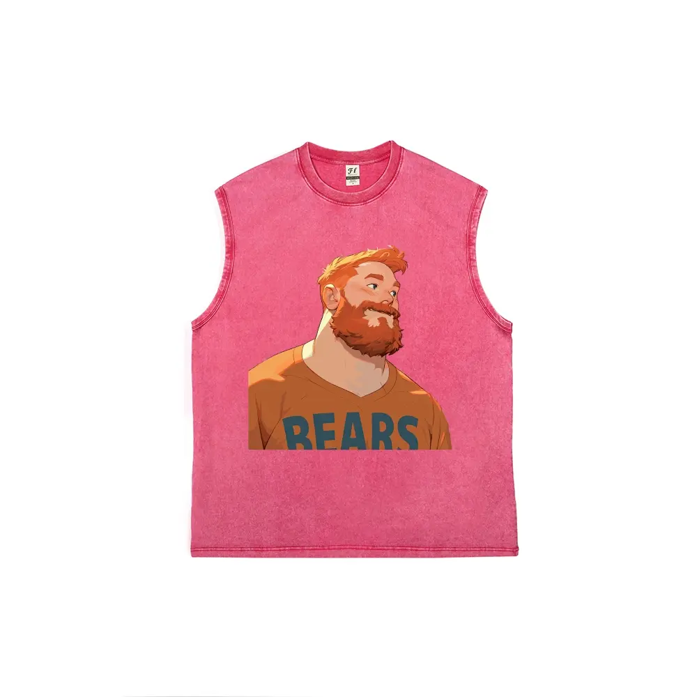 Unisex Bear Gay Print Sleeveless Tank Top | Casual Graphic LGBTQ Bear Community Muscle Vest | Soft Cotton Summer Streetwear