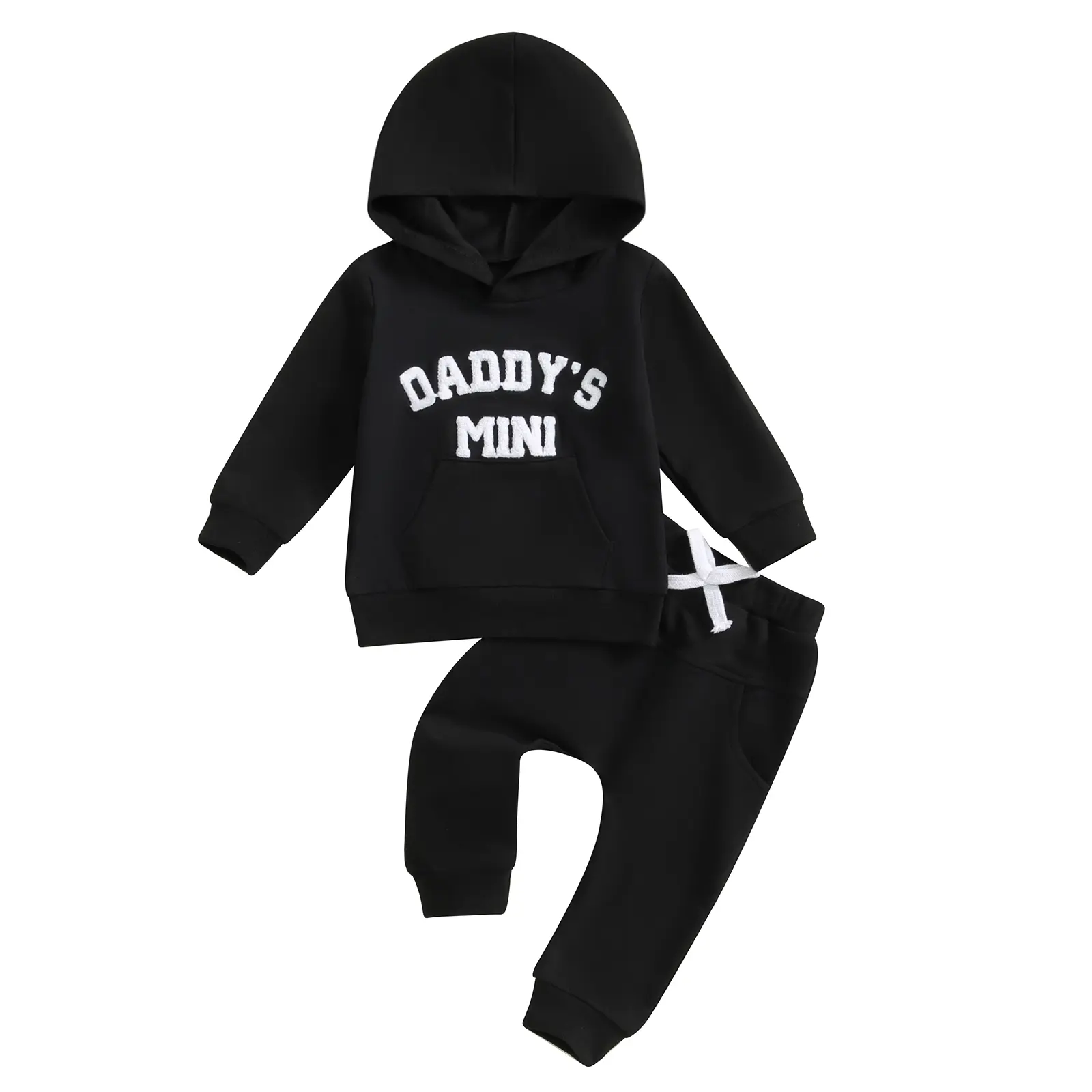 Toddler Baby Boy Clothes Fall Winter Outfits Embroidery Daddy's Mini Hoodie Sweatshirt & Joggers Pant Set