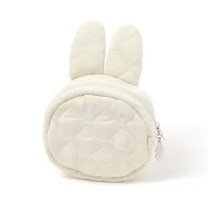 Kawai Miffy Rabbit Coin Purse Cute Cartoon Miffy Rabbit Portable Quilted Cosmetics Coin Purse Earphone Data Cable Storage Case