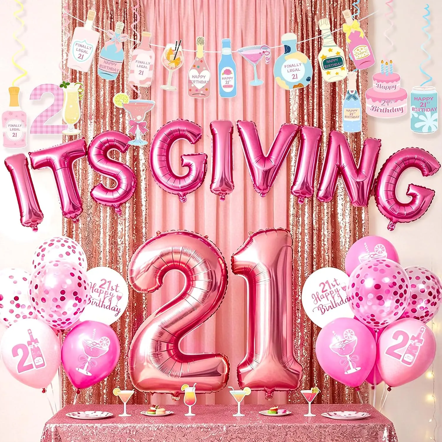 21st Birthday Party Decoration Its Giving 21 Balloons Decoration | LaVenty 21st Birthday Party Decoration Its Giving 21 Balloons 21st Birthday Decoration 21st Banner Balloon Banner Party Decor