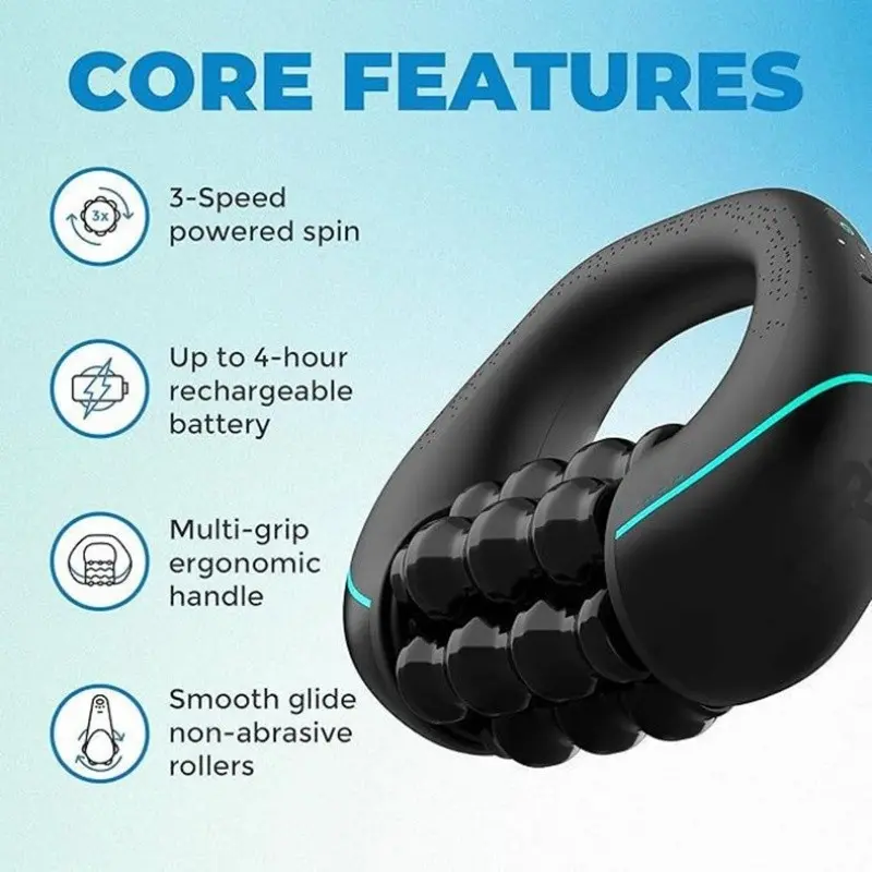 Electric roller massager, quickly and effectively relieves muscle soreness. Electric massage wheels, freely rotating massage rods, suitable for all parts of the body's muscles. A perfect gift for relaxation and rejuvenation. Muscle massagers
