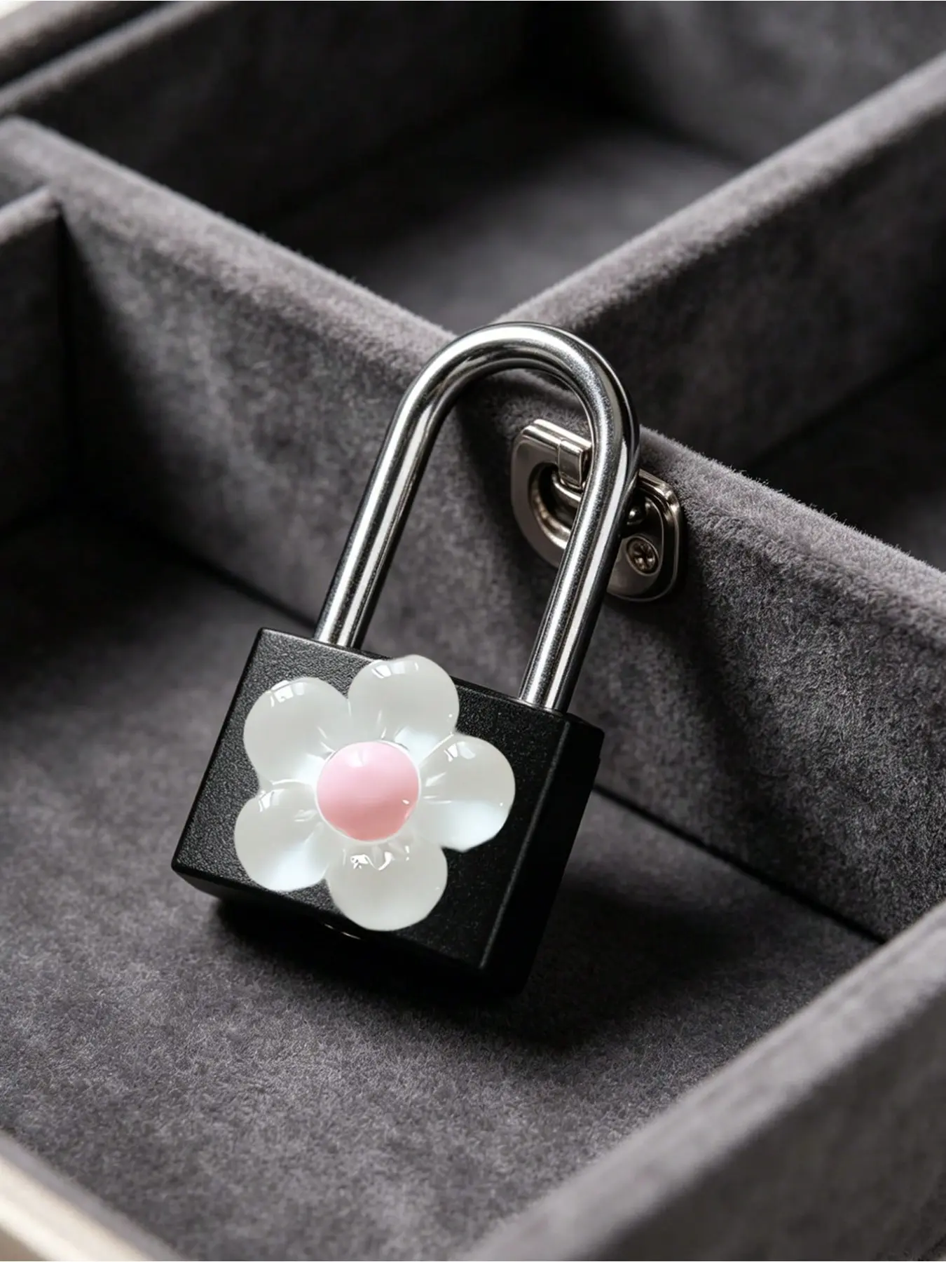 Mini Metal Key Padlock with Transparent Flower Ornament, Lock and Keys, 2 Keys Included, No Assembly Required Small Lock for Luggage Backpack Gym School Locker Toolbox, Travel Accessory Gift for Graduation Back to School Teacher’s Day