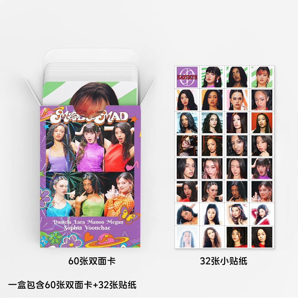92Pcs/Set Kpop Idol KATSEYE Album Gabriela Lomo Cards LARA DANIELA HD Printd Photocards Stickers MANON MEGAN YOONCHAE Fans Gift