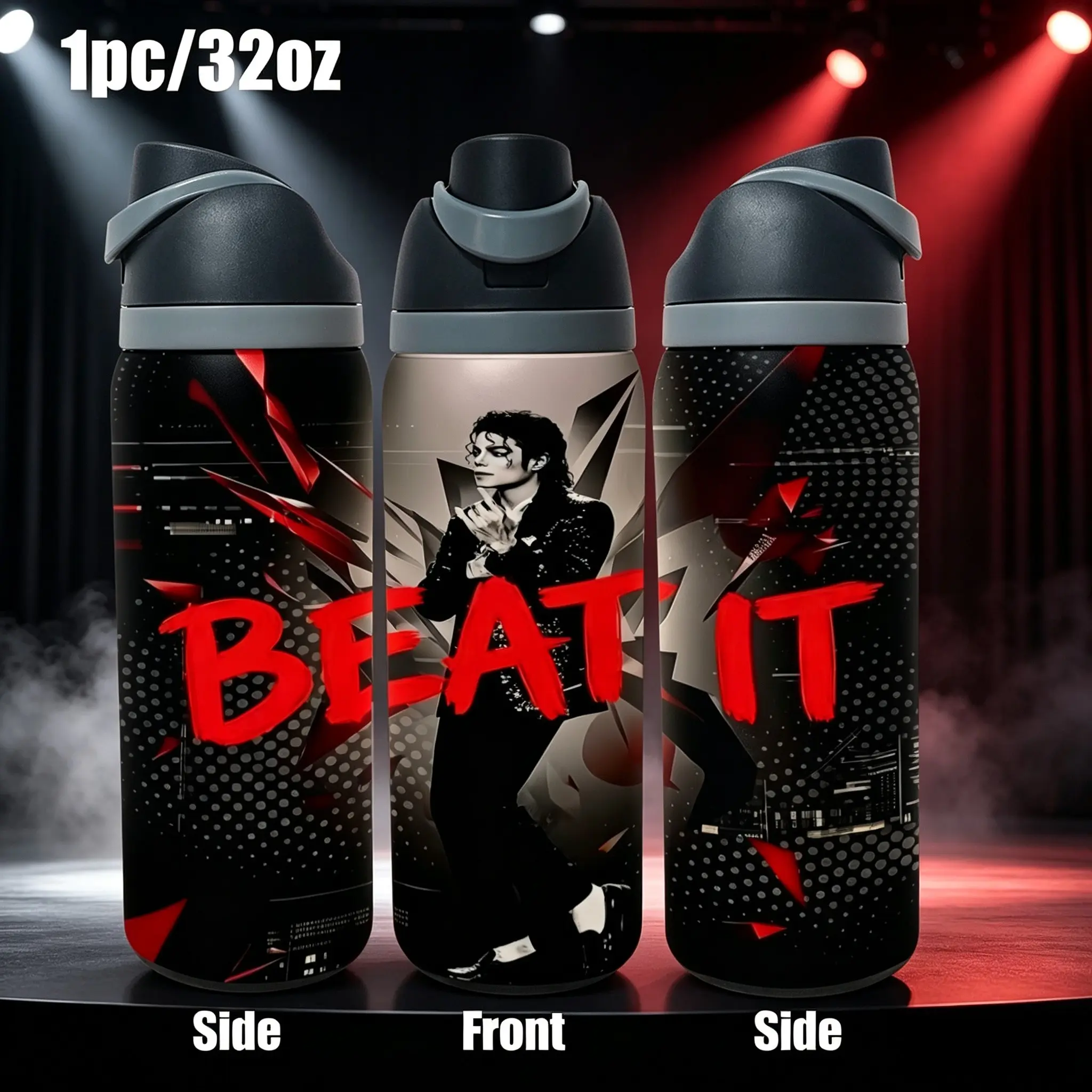 1pc Michael Jackson Beat It Stainless Steel Insulated Kettle, Large Capacity Reusable Cold Hot Water Cup, 20/30/32 Ounces, Sports Camping Travel Mug