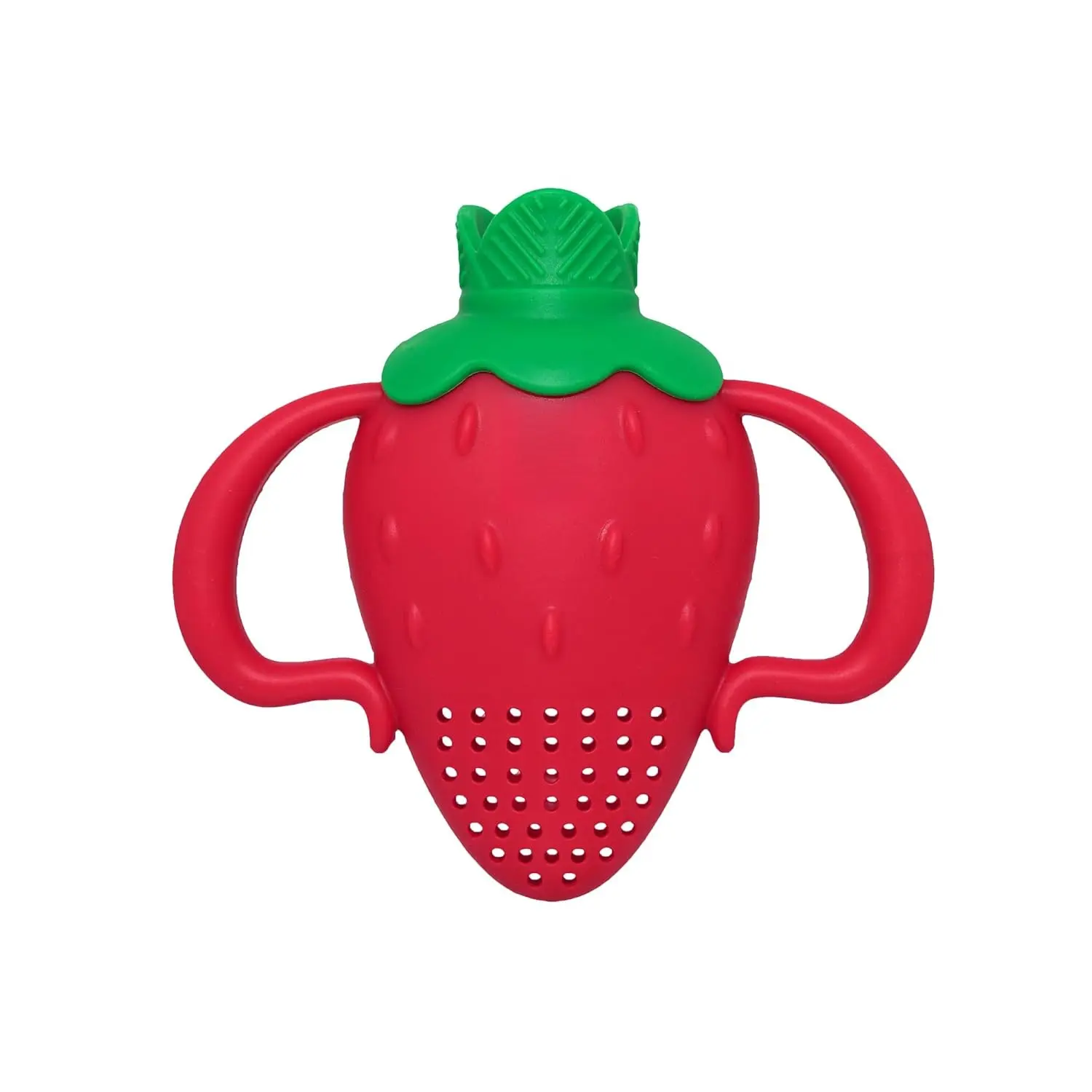 Fruit Feeder One-Piece Baby – Larger Opening  Refilling & s More Fresh/Frozen Fruit  Teething Relief, Easy to Hold, Safer Design, BPA-Free, Dishwasher Safe - Strawberry