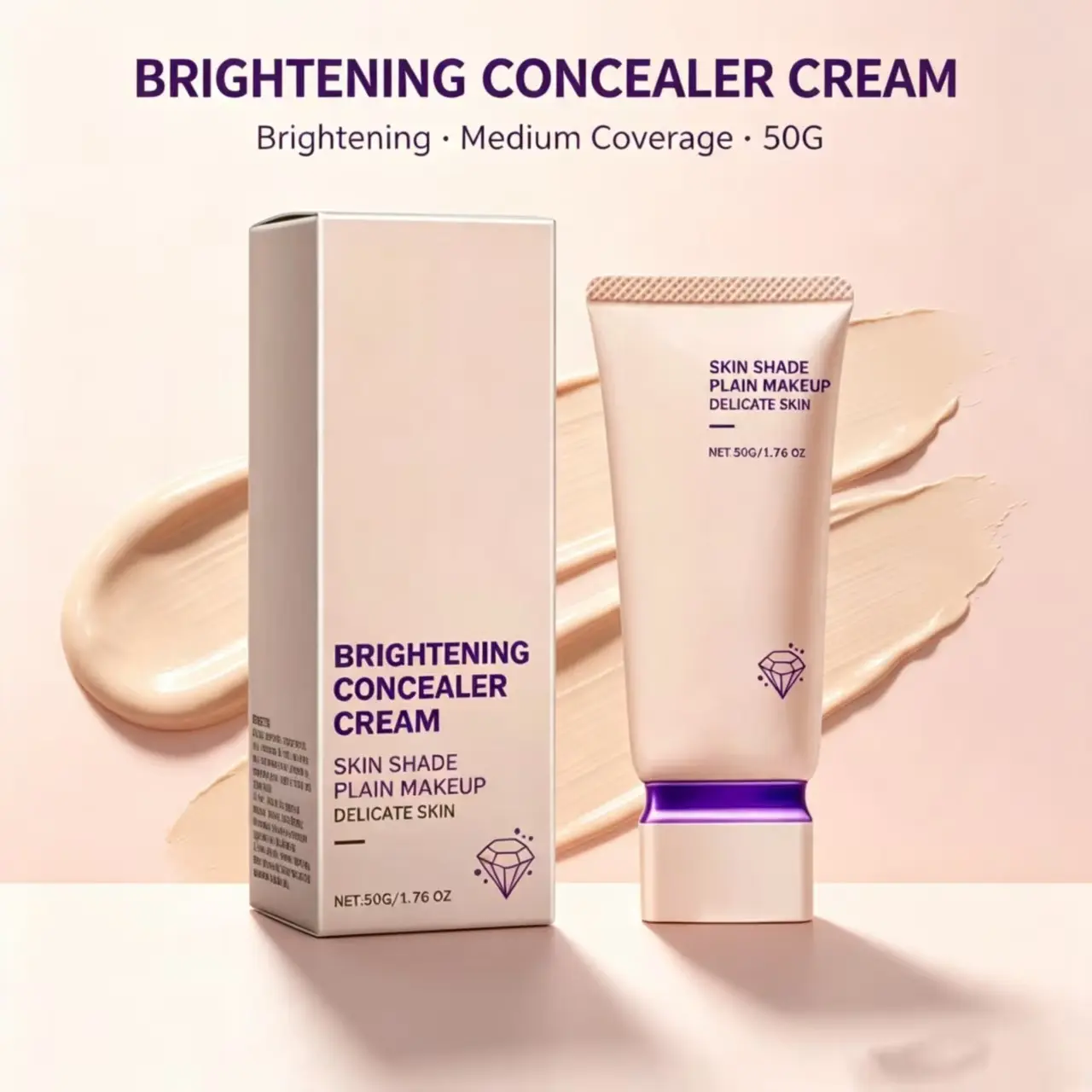 Hydrating Lazy Tone-Up Cream, Breathable Light Concealer, Create Natural Bare Skin Effect Daily Face Makeup