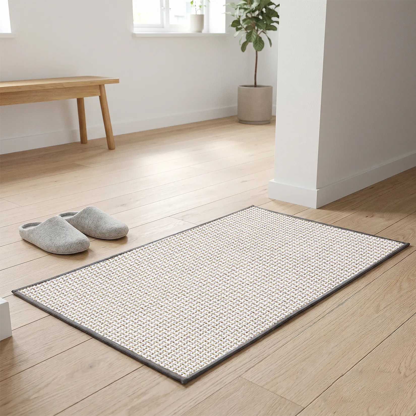 Durable Outdoor Non-Slip Doormat – Low-Profile Entrance Rug with Easy-Clean Rubber Backing – Weather Resistant Decorative Mat for Patio, Lawn, Garden, Front Door