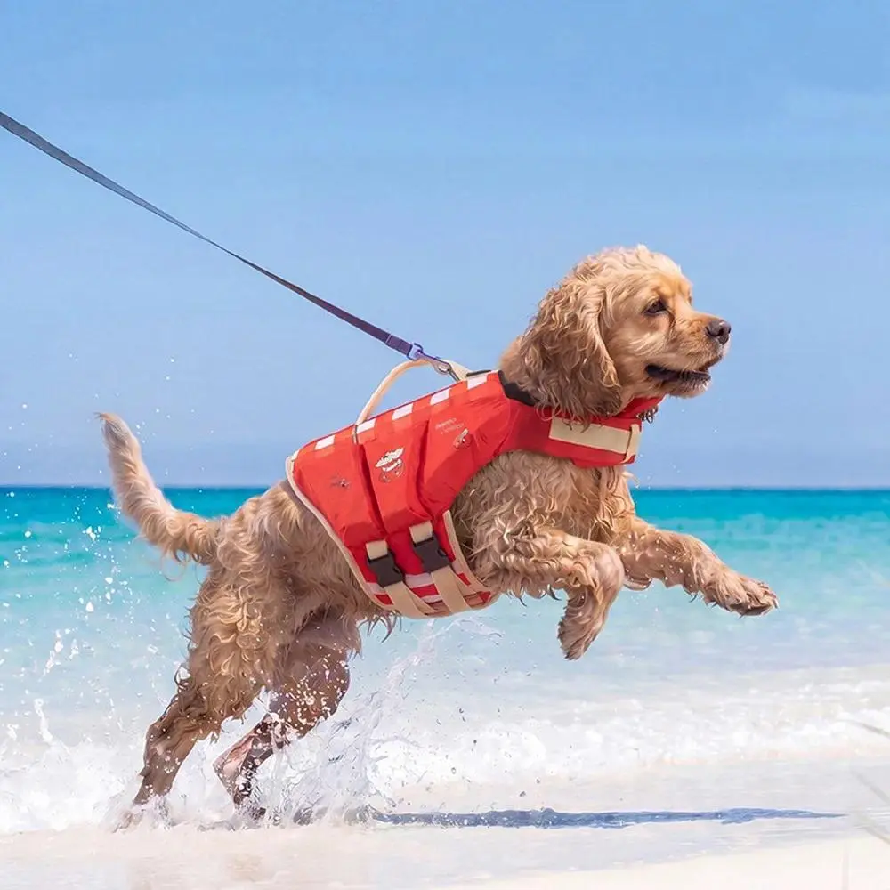 Dog Life Jacket - Waterproof, Breathable, Adjustable Pet Safety Vest with High Buoyancy Thick Sponge Pad for Puppy Swimming
