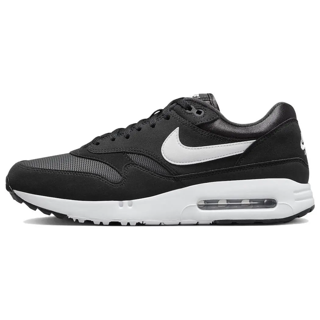 Nike Air Max 1 Golf Shoes for Men – Comfortable Low-Top Casual Sneakers in Black and White Verifiable, with credentials and supporting global authentication
