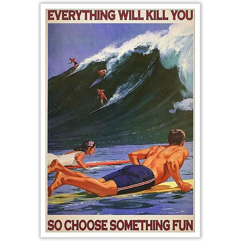 Choose Something Fun Vintage Style Poster, Surfing Art, no frame waterproof canvas wall art exquisite poster  bedroom dorm gaming room office classic print unique wall art decoration life canvas wall art aesthetic room decor gift funny print