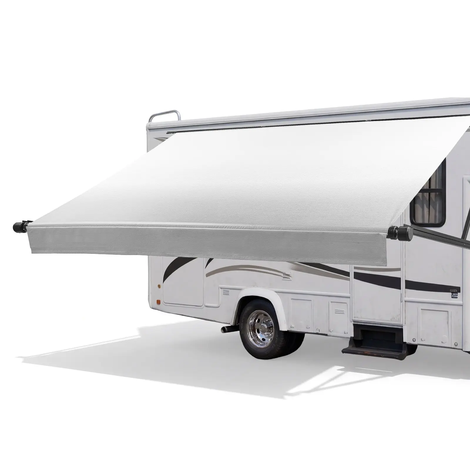 VEVOR Motorized RV Awning Complete Kit, 21.06FT Electric Retractable RV Awning with Aluminum Alloy Frame & Waterproof Fabric, Outdoor Camping Trailer Awnings Fit Most RVs (21FT Type, Gradient Gray)