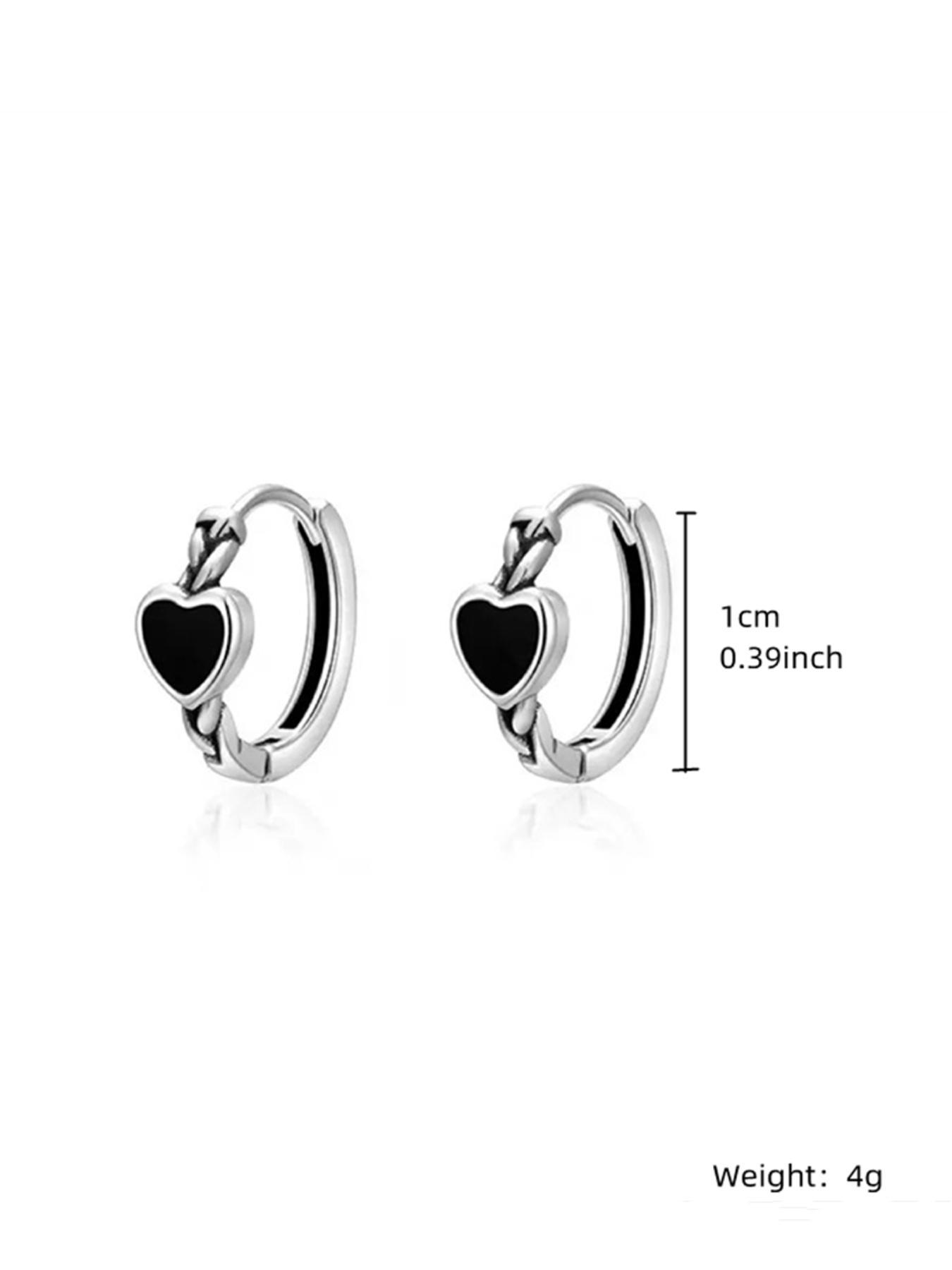 Women's Plain Color Heart Shaped Earrings Hoop Earrings, Ear Hoops, Copper Earrings, Elegant Minimalist Earrings, Fashionable Clean Girl Accessories Jewelry for Women for Daily & Party Decoration Earrings for Women
