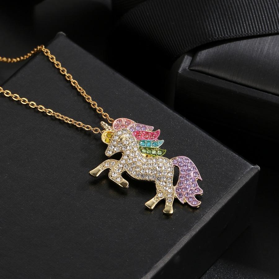 Cartoon unicorn necklace Valentine's Day colorful pony necklace, the best birthday gift for my daughter and granddaughter