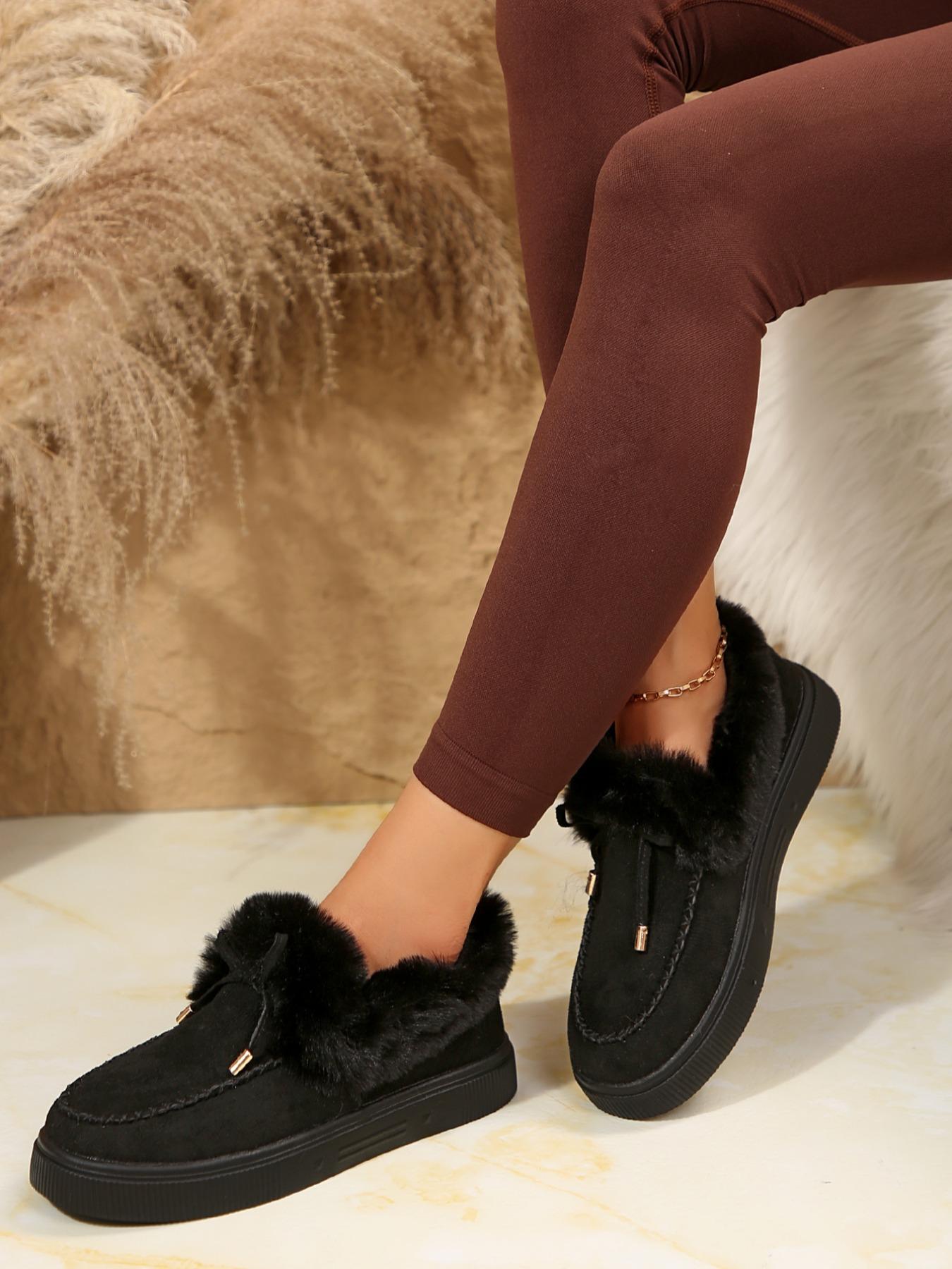 Women's Fashionable Warm Ankle Boots, Size 36-43, Casual Round Toe Thick Sole Shoes, Comfortable Winter Footwear for Women