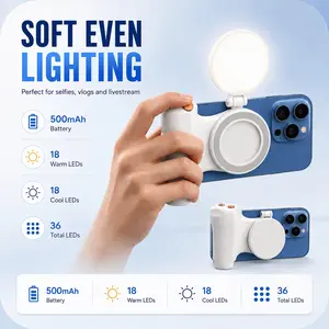 Km06 Magnetic Smartphone Camera Grip, Handheld Anti-Shake Stabilizer, Bluetooth-compatible Remote & Zoom Control, Ideal for Photography