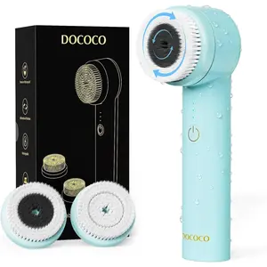 3-in-1 Dual Rotating Electric Facial Cleansing Brush, 3 Speeds Waterproof Soft Exfoliating Face Scrubber for Deep Cleansing, Suitable for Men & Women