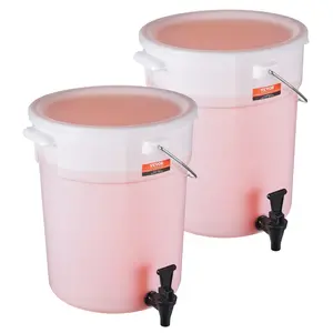 【DealsForYouDays】VEVOR Beverage Dispenser, 5 Gallon Drink Dispensers for Parties, Plastic Juice Dispenser with Spigot and Lid, Iced Tea Lemonade Juice Water Dispenser, for Restaurants, Hotels, Parties, 2 Pack