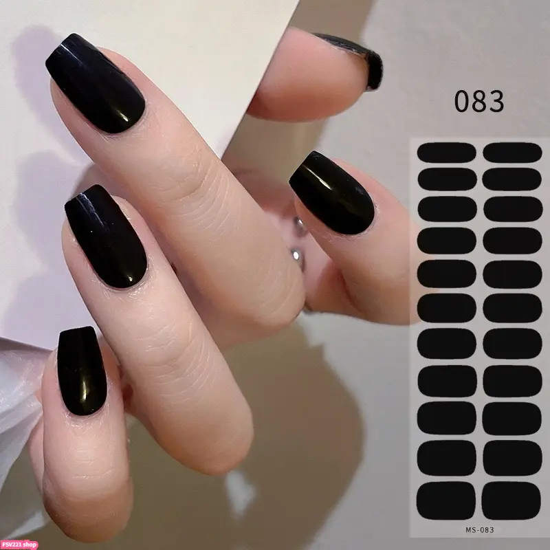 Full Cover Nail Polish Sticker Self‑Adhesive Nail Wraps Solid Color & Pattern DIY Manicure Stickers Easy Nail Art Decoration for Women Daily Glossy solid-color and printed styles—no nail lamp required; perfect for DIY manicures at home.