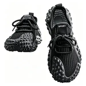 2026 New Rugged-Tread Black Knit Sneakers | Mens Sport Casual Stree