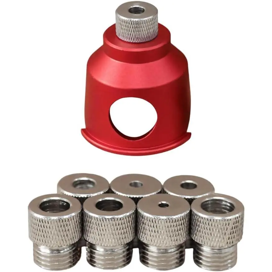 Aluminum Doweling Jig for Woodworking, Furniture Making & Cabinetry - 3/4/5/6/7/8/9/10mm Precision Drill Guide, 8 Interchangeable Bushings, Compact Design, Dead-On Vertical Drilling, DIY Benches Compatible, Carrying Case Included