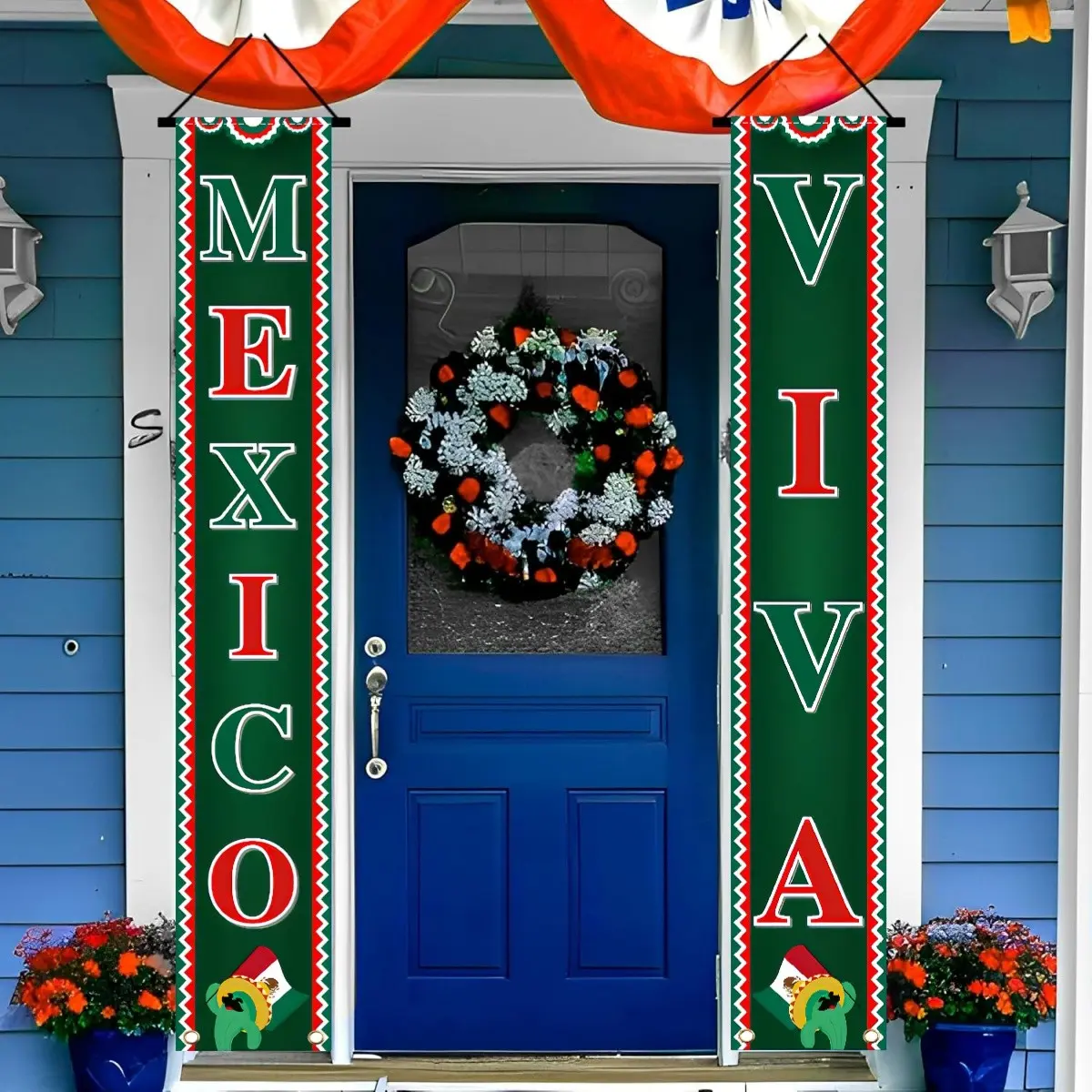 Mexico Independence Day Decorative Flags, Durable Polyester Indoor Outdoor Signs, Vibrant Mexican Flag Design, Easy Setup, Party Decoration