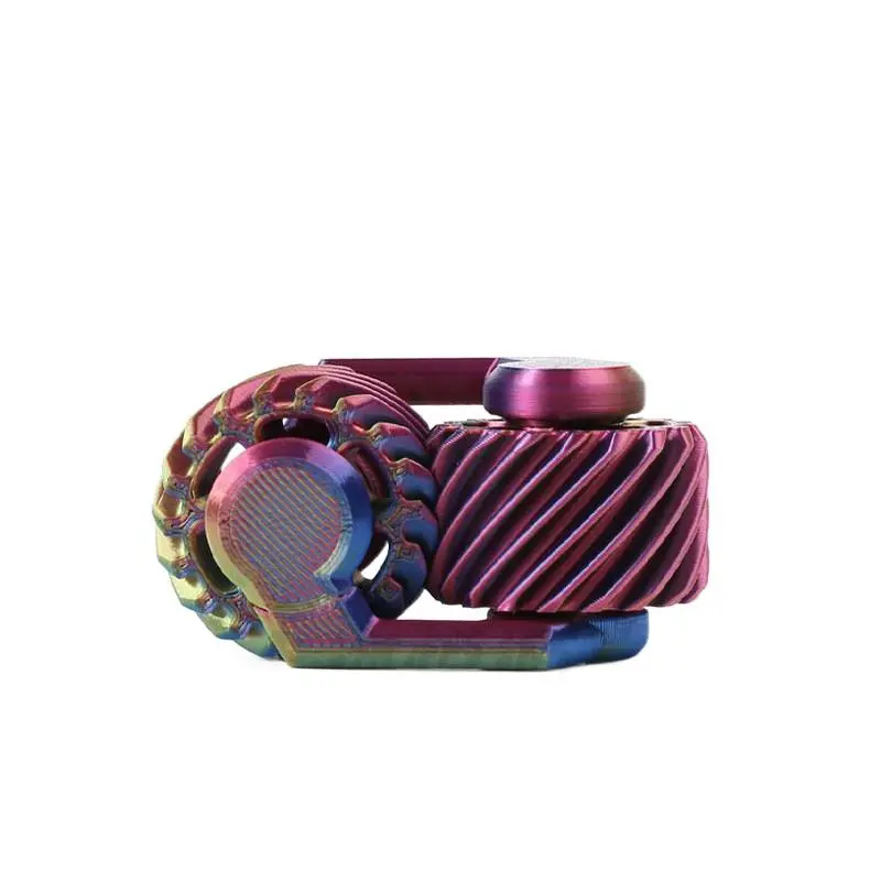2-in-1 fingertip spinning top stress relief toy mini double gear rotation