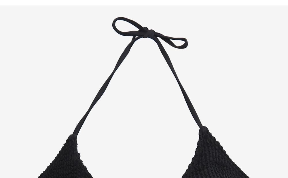 Women's Slim-Fit Solid Color Sexy Swimsuit Halter Neck Three-Piece Bikini