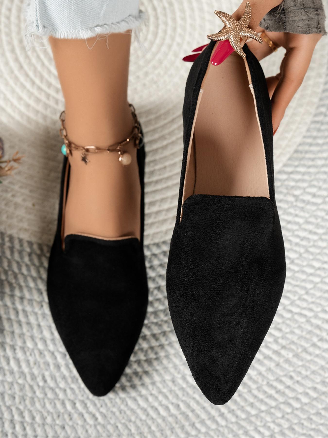 Women's Elegant Plain Round Toe Flat Shoes, Casual Fashion Non-Slip Comfortable Footwear for Home & Outdoor Use All Seasons