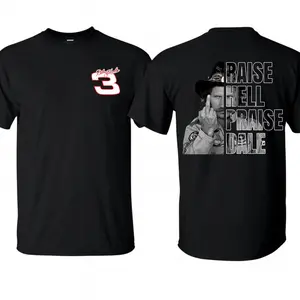 Dale Earnhardt 2-Sided Vintage Tee, Retro Raise Hell Praise Dale, Daytona 500 Memorial Racing Shirt, Unisex Cotton Legend Top, USA Made Apparel, Gift For Him, 24h Fast Shipping, Same Day Dispatch