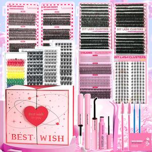 mixed color individual false eyelashes kit, 1 set natural look lash clusters, wispy & reusable segmented false individual eyelash with tools, eyelash extensions for girls, makeup products, hybrid lash set with eyelash remover, puff lash clusters