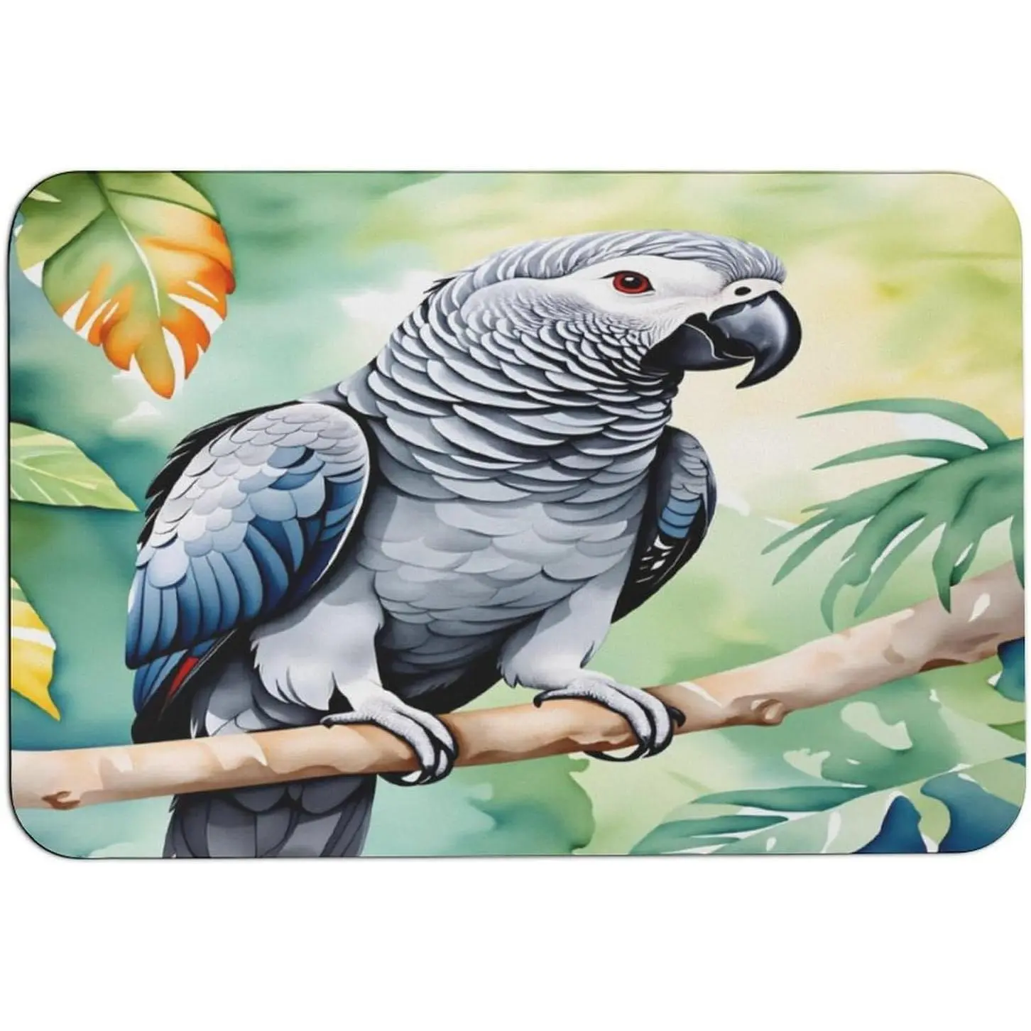 African Grey Parrot Bird Floor Mat Diatom Mud Rug Bath Mat Non Slip Doormat Diatomaceous Mats 15.7X23.6 in