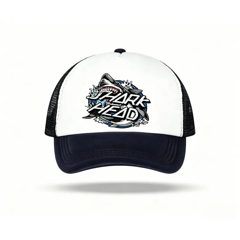 2026 Shark Mesh Trucker Hat Outdoor Casual Sunshade Baseball Cap Customized Color Block Mesh Cap