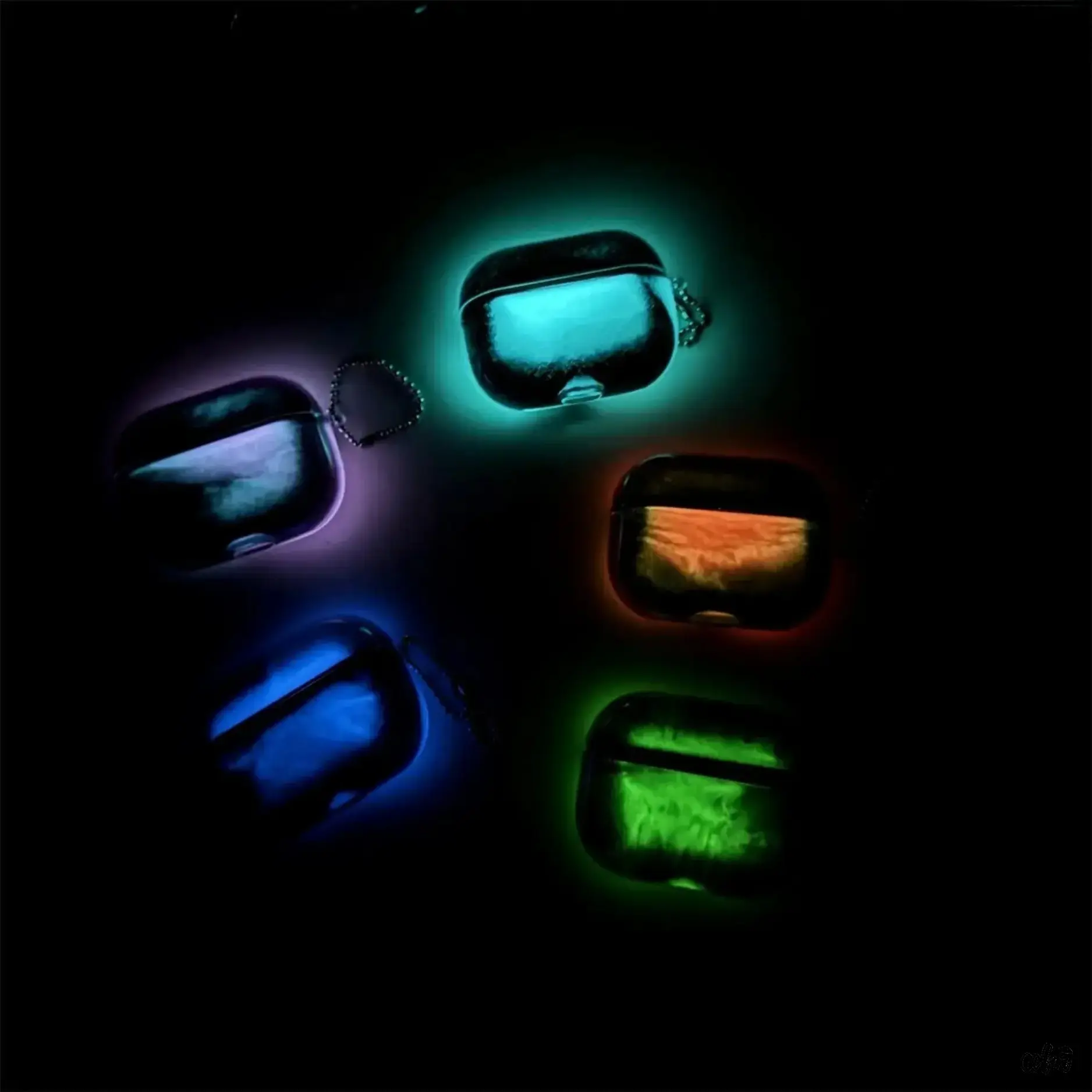Luminous Glitter Quicksand AirPods Case, Double Layer Hard PC Shell for Teenage Girls & Glitter Lovers, Shockproof Travel Protection for AirPods 1/2/3 & Pro, Transparent, Snap Closure, Wireless Charging Compatible, Ideal for Night Walks