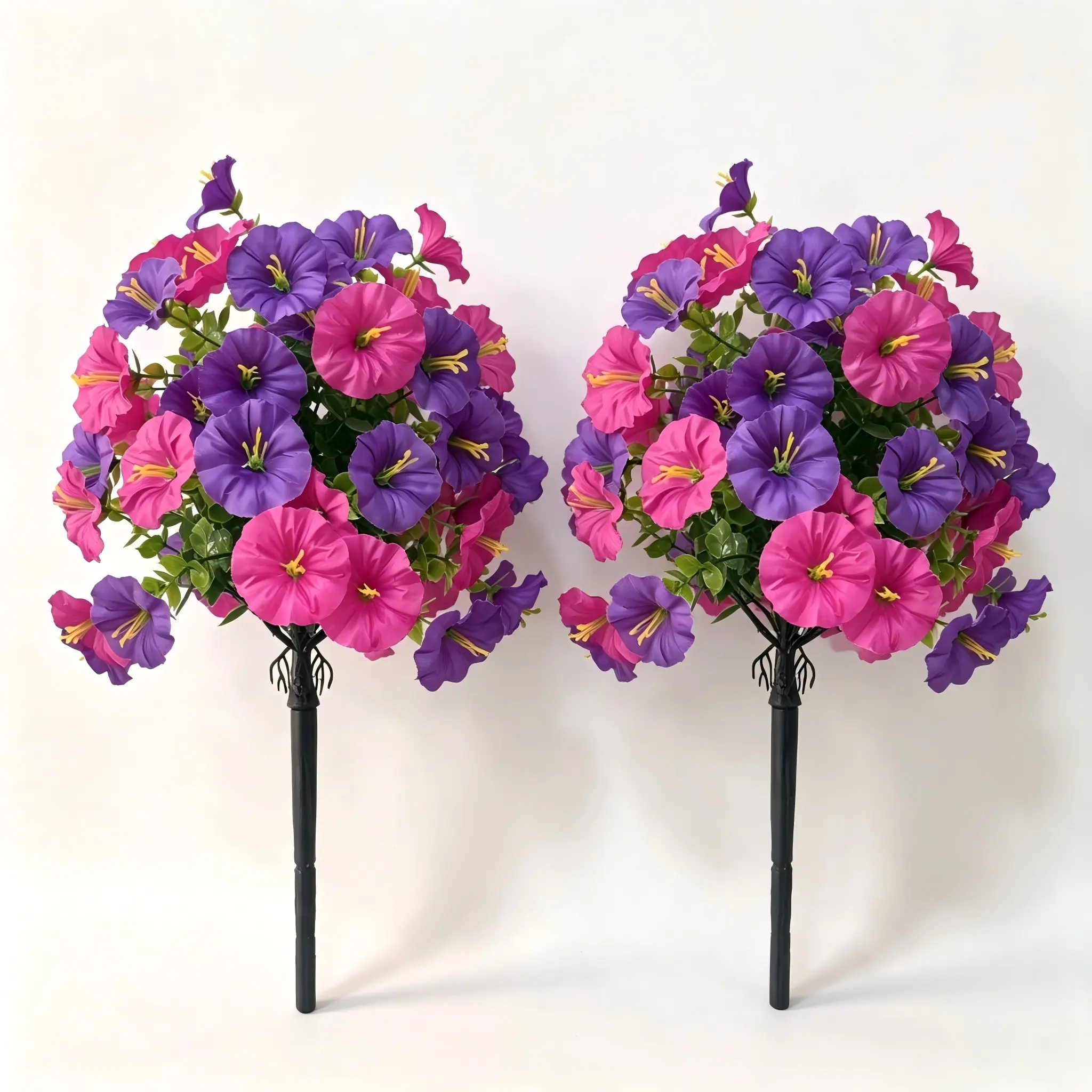 2pcs Luxury Large Outdoor Artificial Flowers, Multi-Color Morning Glory Ground Insertion, UV Resistant, Indoor/outdoor Floral Decor, Wedding, Festival