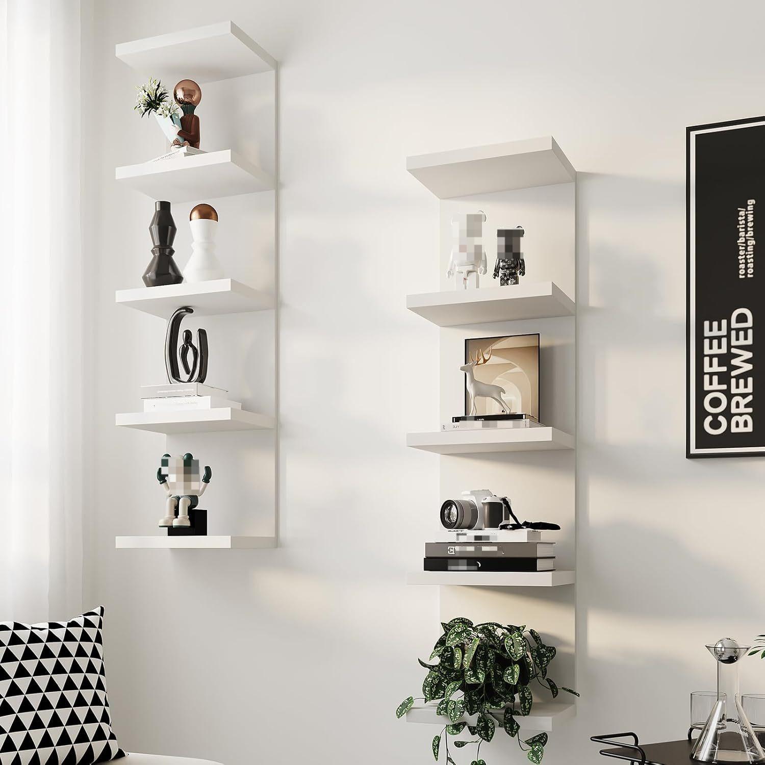 Wall Mounted Multi-Layer Floating Shelves, Modern Display Storage Rack for Living Room, Bedroom & Office Decor