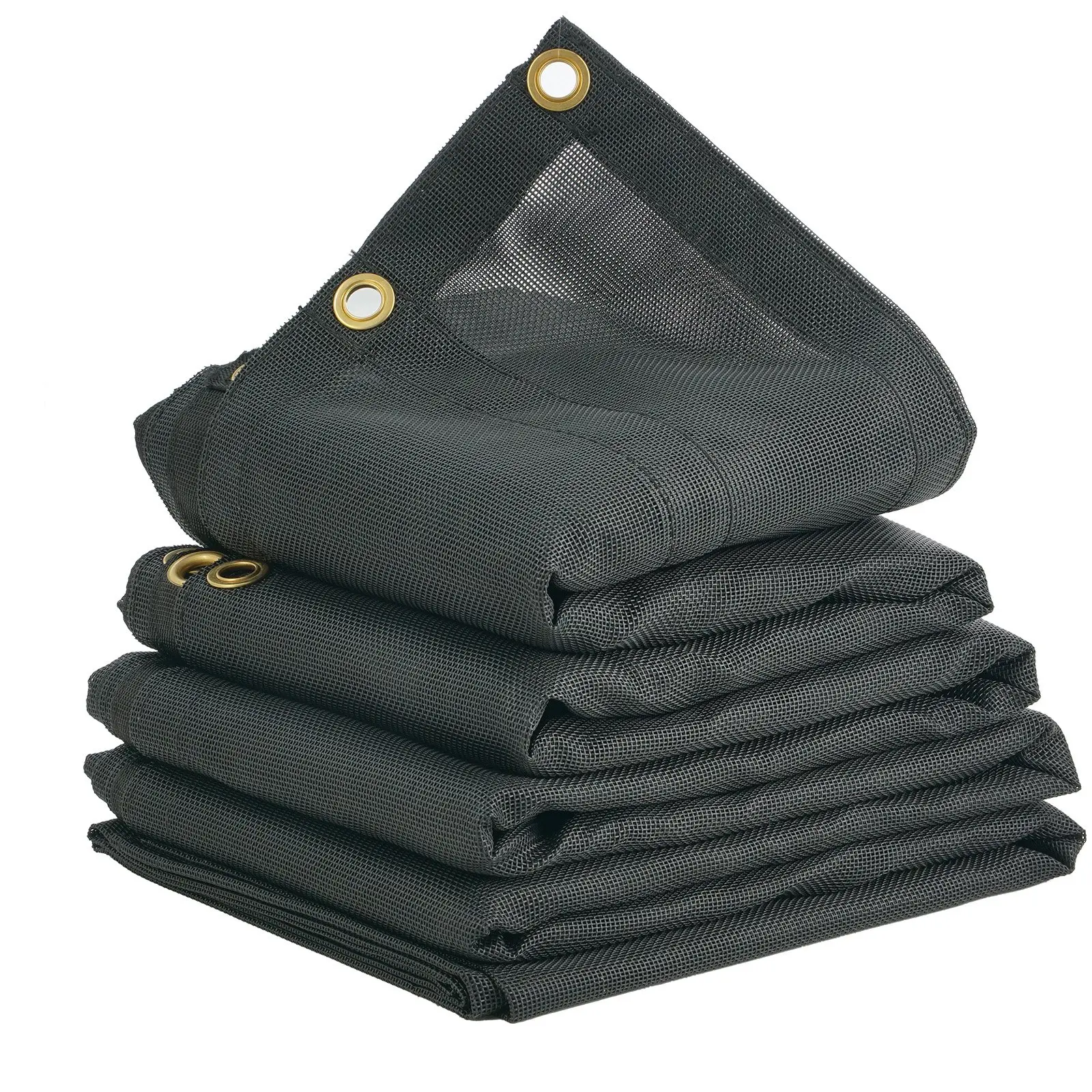 VEVOR Heavy Duty 7x18ft Mesh Tarp for Dump Trucks, PVC-Coated Black Cover with 5.5" 18oz Double Pockets, Brass Grommets, Reinforced Double-Needle Stitch Webbing, Fits Manual or Electric Systems