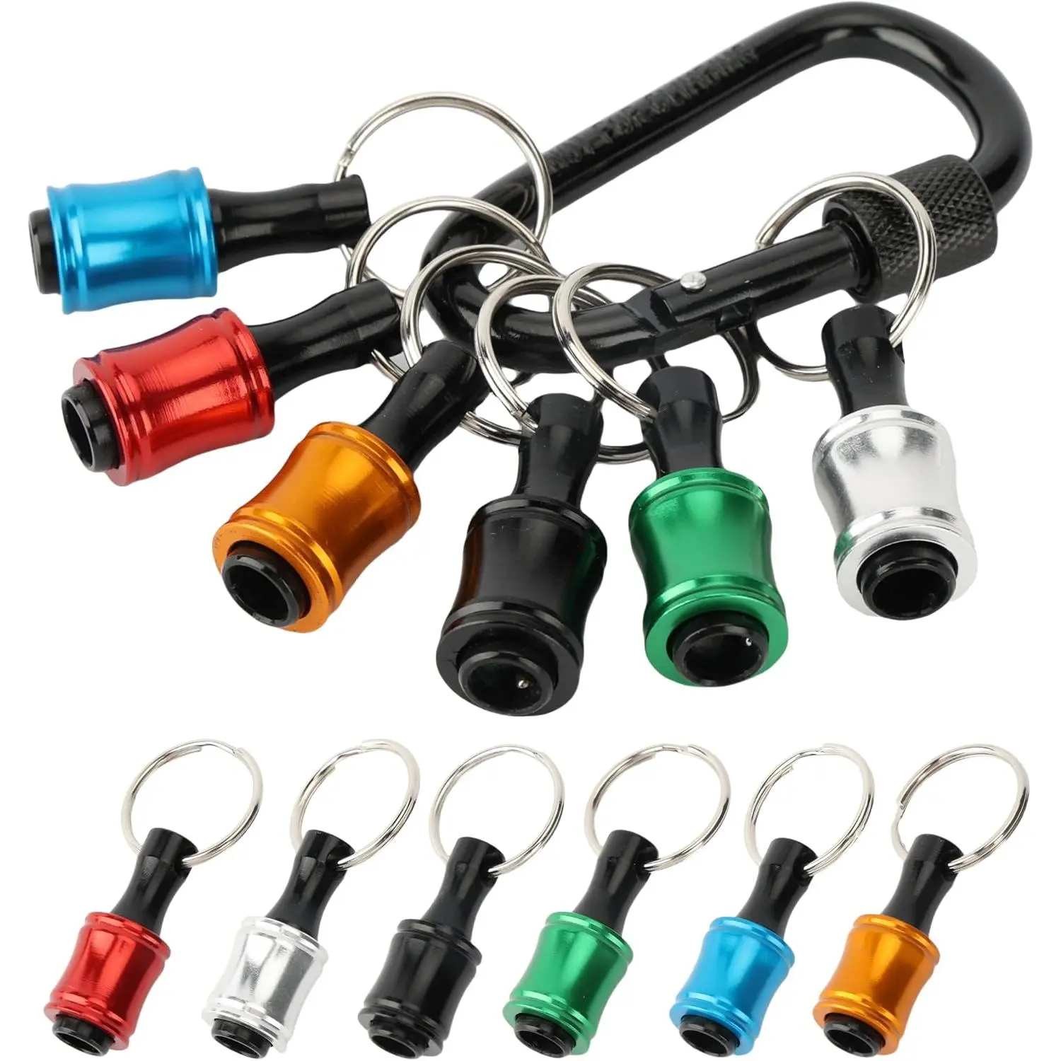 - Keychain Bit Holder, 6 pcs, 1/4" Hex Shank, Screwdriver Bit Holder| Extension Bar Keychain Screw Adapter, Aluminum Alloy, Quick-Change, & Home Improvement Gift