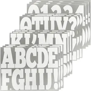 Large Letter Number Sticker,Self Adhesive and  Vinyl Letters Alphabet Stickers for Mailbox Outdoor  Bulletin Board Decor(White,4 Inch)
