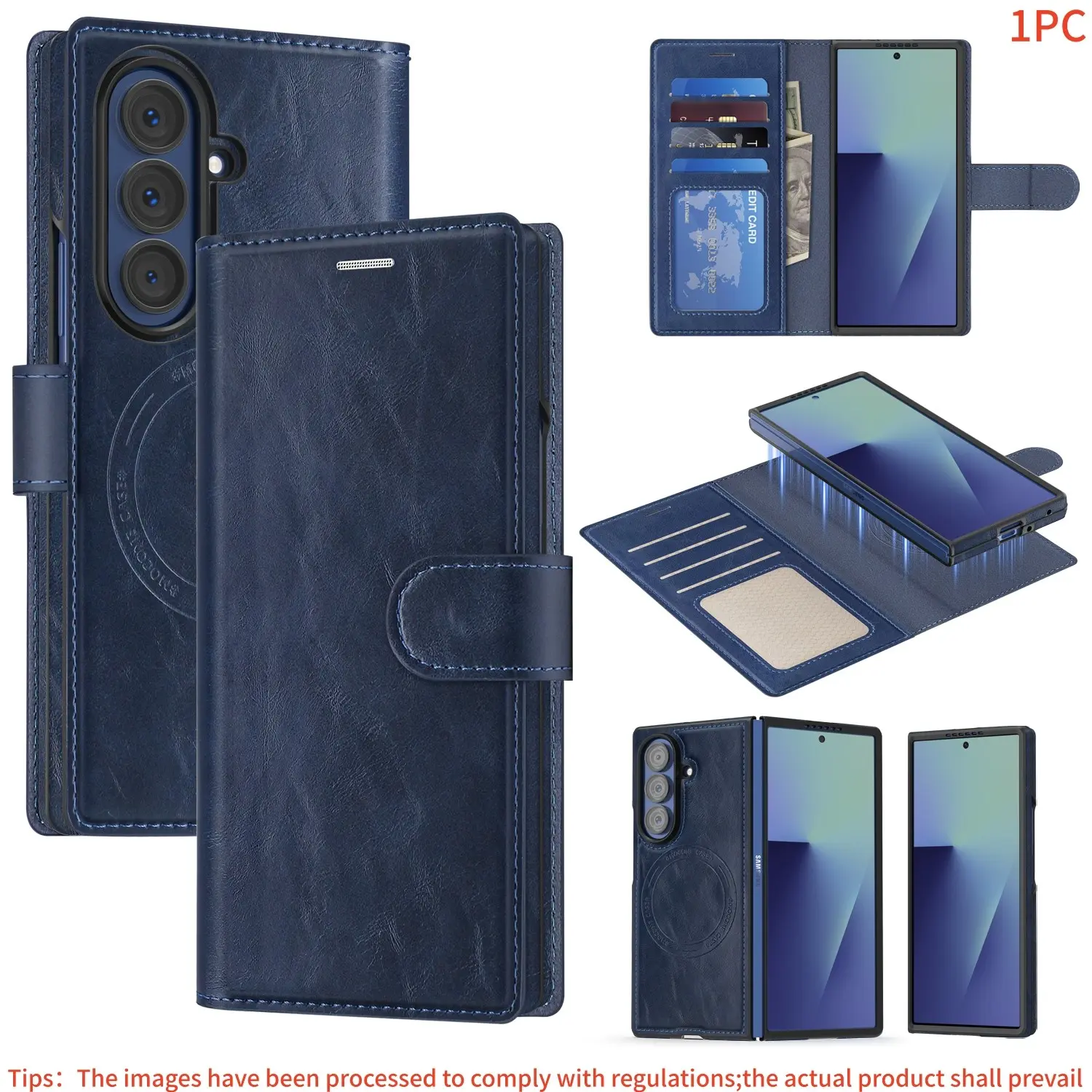 For Samsung Galaxy Z Fold 7/6/5/4/3 Case, Dual Function Phone Cover, Detachable Wallet, Rfid Protection, Stand, Shockproof